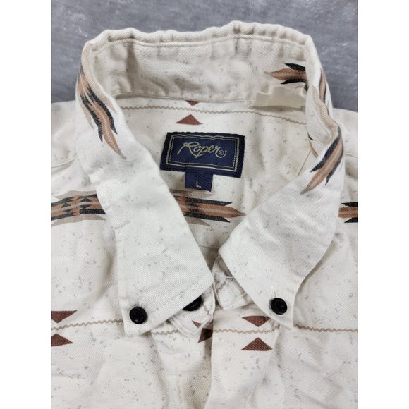 Roper Southwestern Aztec Cowboy Button Down Shirt, soft cotton, Large, L/S - Picture 5 of 6